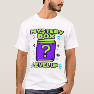 T-shirt Mystery Box Level Up Rétro 8 Bit Pixel Gamer T Shi