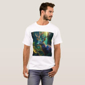 T-shirt Mystic Christmas –Glowing Deer in Enchanted Forest (Devant entier)
