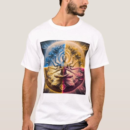T-shirt Mystic Cosmic Deity Mandala T‑Shirt | Psychedelic (Devant)