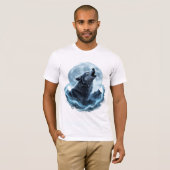 T-shirt Mystic Howling Wolf Under the Full Moon – Spirit  (Devant entier)