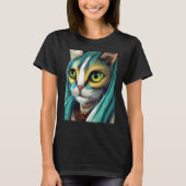 T-shirt Mystical Feline Aurora Galactic Cat  Graphics (Devant)