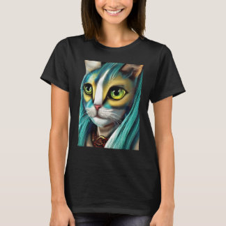 T-shirt Mystical Feline Aurora Galactic Cat  Graphics