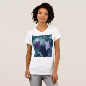 T-shirt Mystical Forest Cats Art Whimsical Night Cat  (Devant entier)