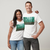 T-shirt Mystical Forest in the fog in Green (Unisexe)