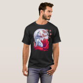 T-shirt Mystical Nine-Tailed Fox Under Moon Cherry Blossom (Devant entier)
