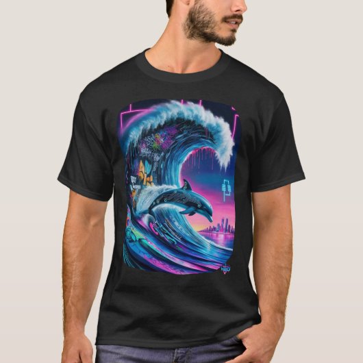 T-shirt Mystique H2O Neon Tide Cyber DolphinDesign (Devant)