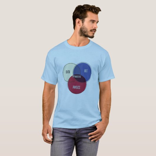 T-shirt Mythbusters Art Math Physique Vénn diagramme (Devant entier)