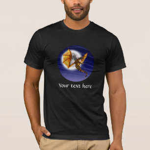 T-shirt Mythe fantastique de dragon doré ciel violet