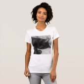 T-shirt N&B - Chat endormi (Devant entier)