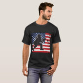 T-shirt N L'Équipe Drapeau De Softball Distressed (Devant entier)