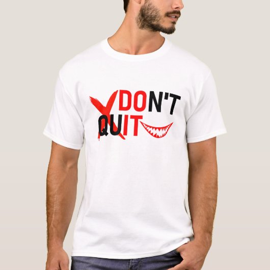T-shirt N'ABANDONNEZ PAS – Création de motivation rouge gr (Devant)