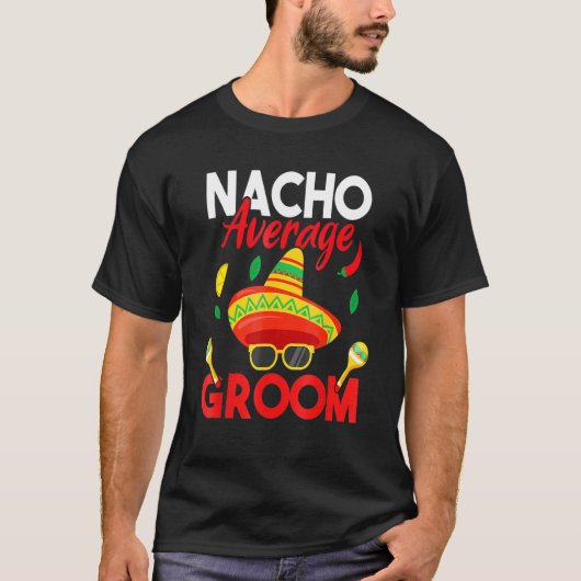 T-shirt Nacho Moyenne Groom Mustache Face Sombrero Hommes (Devant)