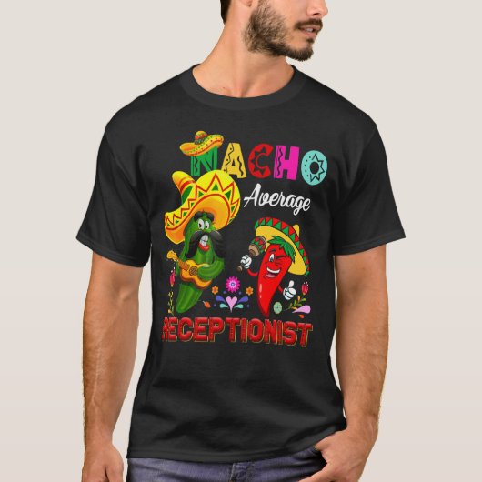 T-shirt Nacho Moyenne Réceptionniste Cactus Chili Sombrero (Devant)