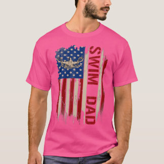 T-shirt Nage vintage Papa Américain Drapeau Nage Nage