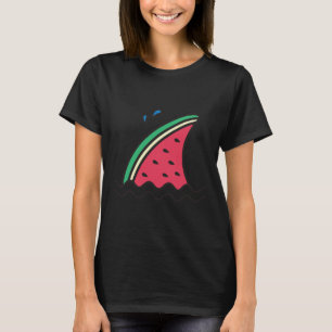 T-shirt Nageoire de requin pastèque Kawaii Drôle de famill