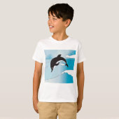 T-shirt Nager Avec Les Dauphins (Devant entier)