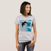 T-shirt Nager Avec Les Dauphins (Devant entier)