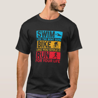 T-shirt Nager comme le bateau coulé Vélo comme vous l'avez