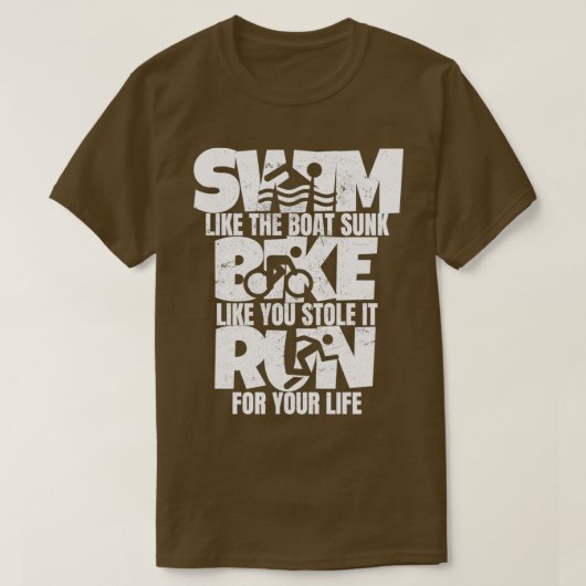 T-shirt Nager Comme Le Bateau Sunk Funny Triathlon produit (Design devant)