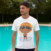 T-shirt Nager Garçon en lunettes et Casquette de natation