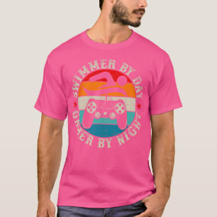 T-shirt Nager Par Jeu Jeu De Jour Par Nuit Nager Drôle Vid