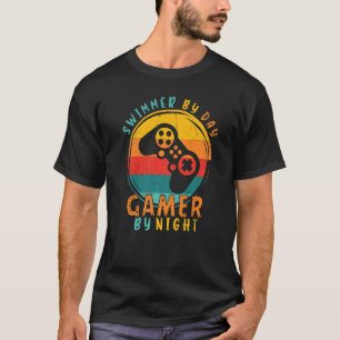 T-shirt nager Par Jeu Jour Par Nuit Jeu Vintage Nuit