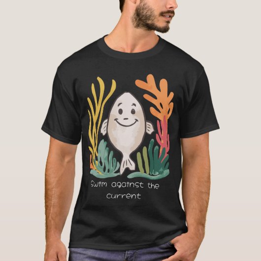 T-shirt Nagez contre l'aquarelle actuelle conception T-shi (Devant)