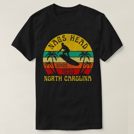 T-shirt Nags Head Beach North olina Surfing Ocean V (Design devant)