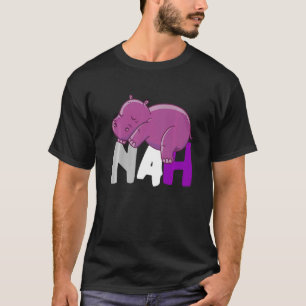 T-shirt Nah Cute Hippo Dormir Asexualité Ace Animal Asexue