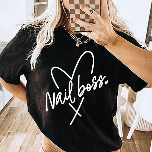 T-shirt Nail Boss Tech Shirt Nail Tech Cadeau
