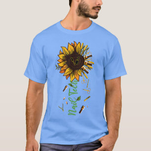 T-shirt Nail Tech artiste Sunflower drôle d'ongles patron