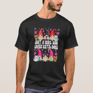 T-shirt Nain Chien Et Chat Pour Une Fille Qui Aime Les Cha