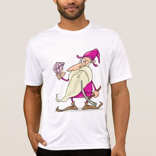 T-shirt Nain magicien avec grosse pierre précieuse diamant (Devant)