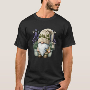 T-shirt Nain Papy Jardin Avec Plantes De Lilas Dans Des Po