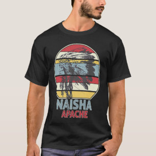 T-shirt NAISHA APACHE Tribu Indigène Mexicain Retro Su