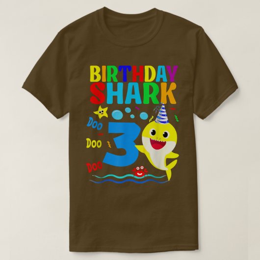 T-shirt Naissance du requin 3 ans 3e anniversaire Jumelage (Design devant)