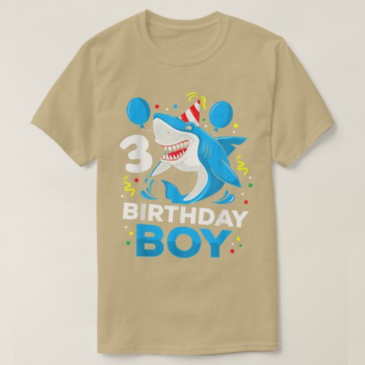 T-shirt Naissance du requin 3 ans 3e anniversaire Jumelage (Design devant)
