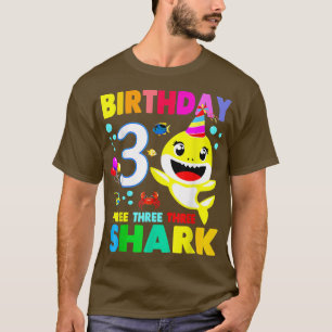 T-shirt Naissance du requin 3 ans 3e anniversaire Jumelage
