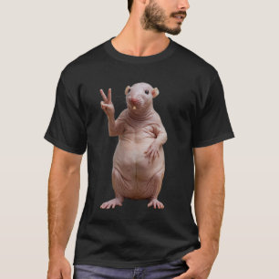 T-shirt Nak*d Mole Rat Signe de Paix