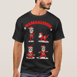 T-shirt Namasleigh Yoga Noël Père Noël Yoga Poses Instruc