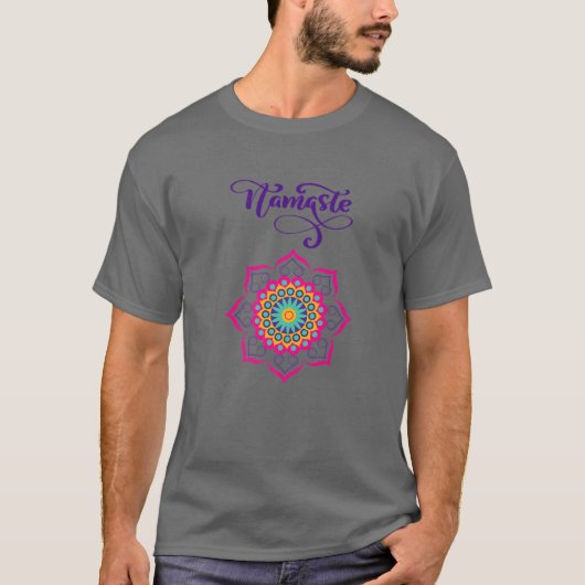 T-shirt Namaste Mandala Boho Design (Devant)