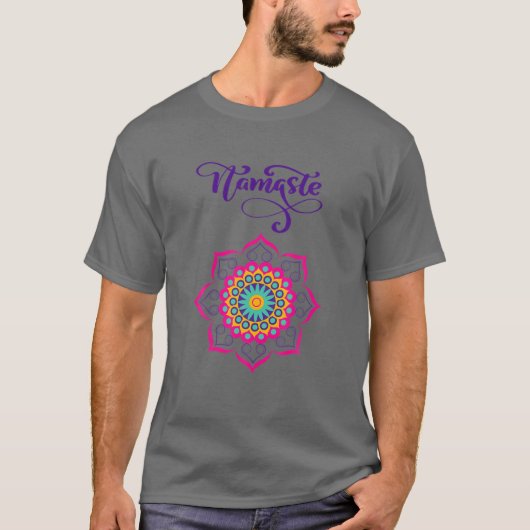 T-shirt Namaste Mandala Boho Design (Devant)