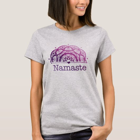 T-shirt Namaste Mandala violet (Devant)