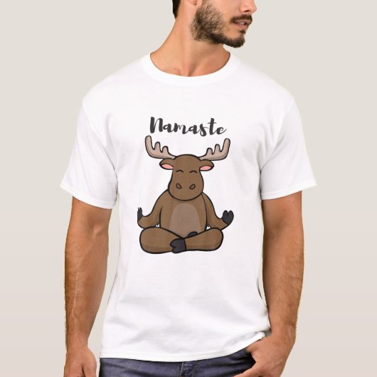 T-shirt Namaste Moose Lotus Yoga Pose Pour Professeur De Y (Devant)