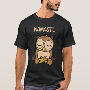 T-shirt Namaste Owl Mandala Yoga Méditation Paix Spirituit