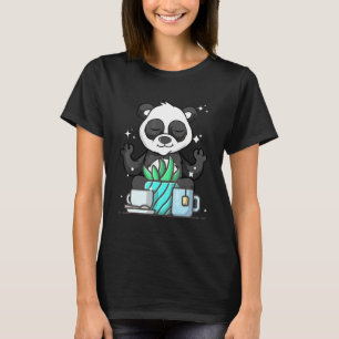 T-shirt Namaste Panda Mignon Fait du Yoga Jardinage Café