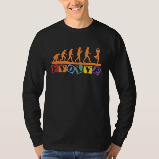 T-shirt Namaste Yoga Evolution Meditation   Retro Yoga (Devant)