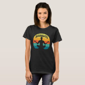T-shirt Namaste Yoga Pose Peace Meditate Zen Retro Sunset  (Devant entier)