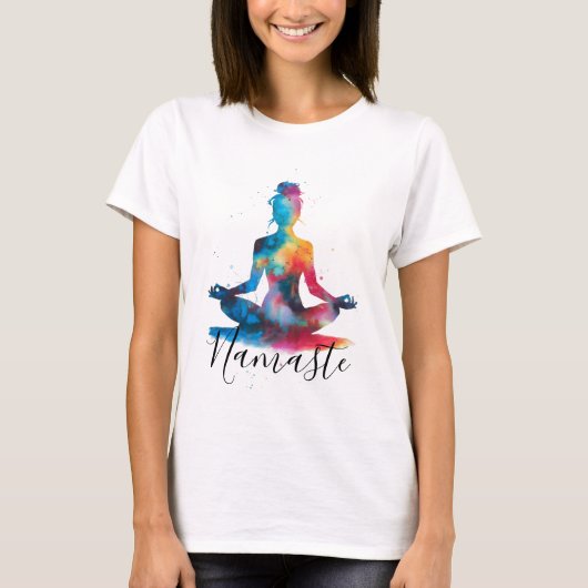 T-shirt Namaste Yoga Silhouette | Méditation colorée (Devant)