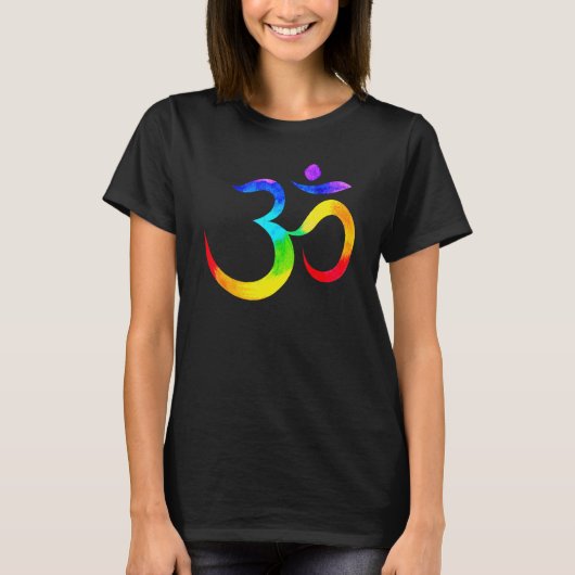 T-shirt Namaste Yoga Symbol Rainbow (Devant)